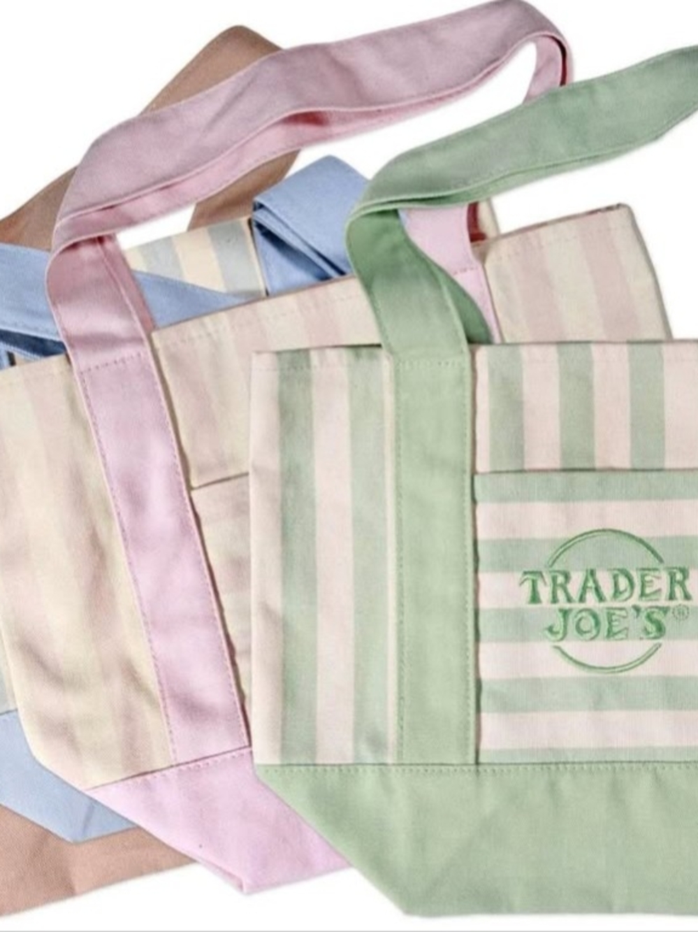 Trader Joe's Pastel Stripe Mini Tote Bag